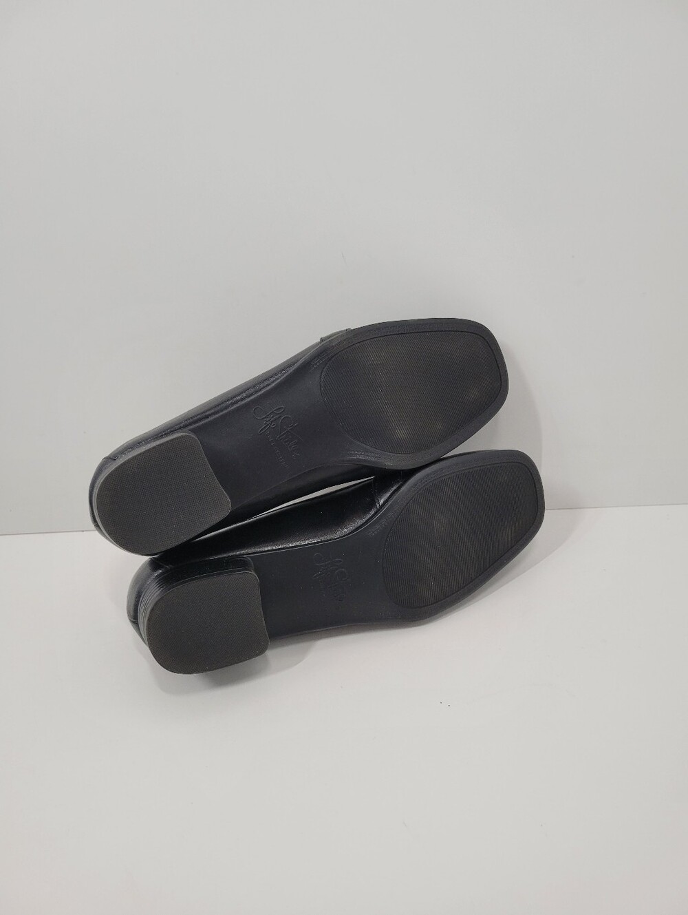 Life Stride Bounty Black Leather Stacked Block Heel Shoes Women Size 8M New - Picture 6 of 6